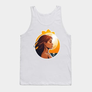 girl with sun, beach and sand Tank Top